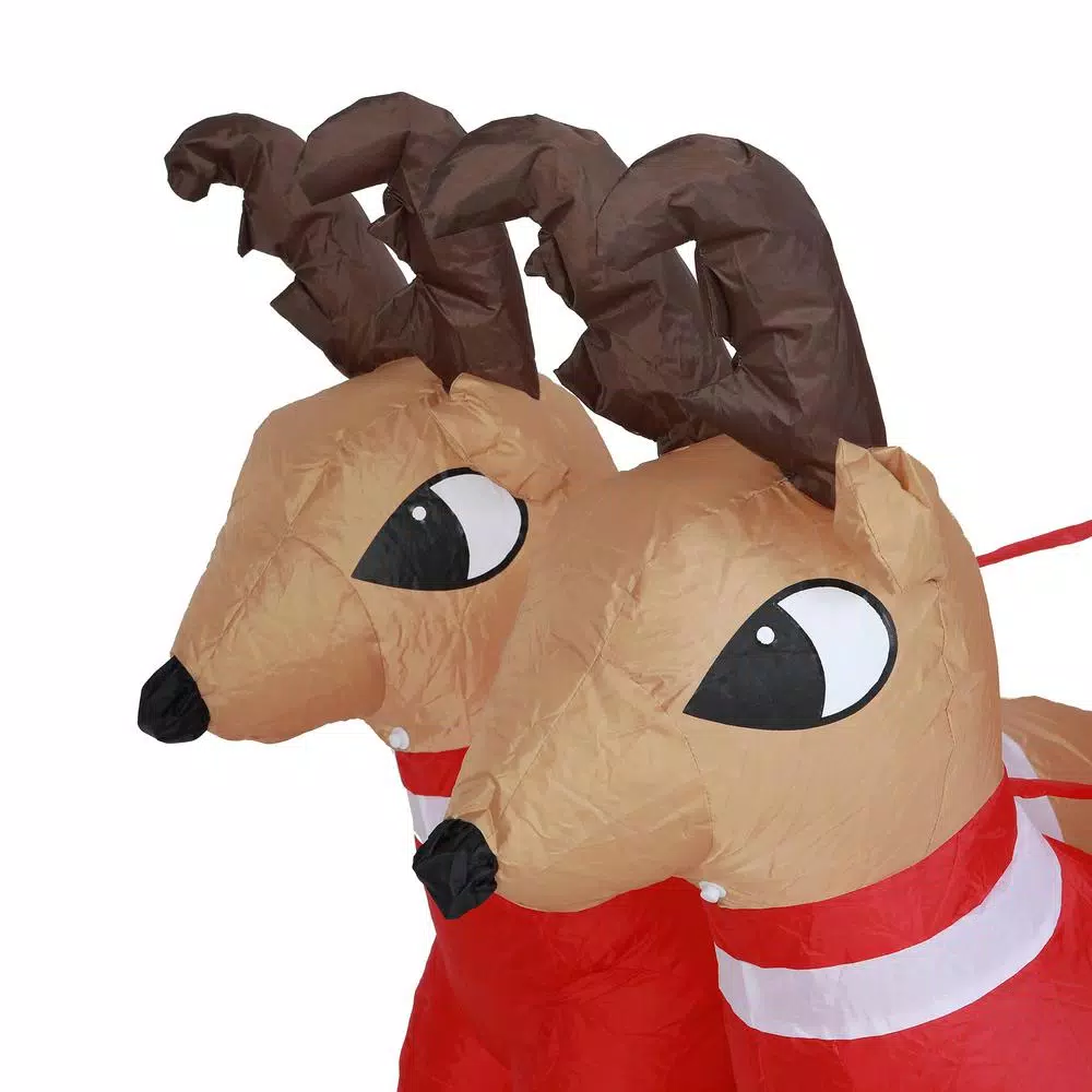 Luxen Home 7 ft. Santa and Sleigh Inflatable with LED Lights