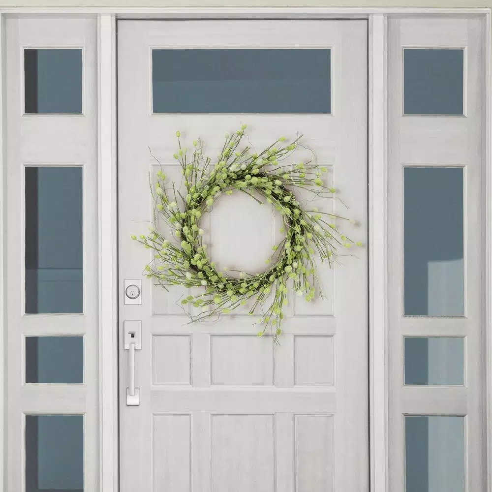 Unbranded Puleo International 24 in. Artificial Spring Willow Wreath - Purple and Yellow Floral Decor