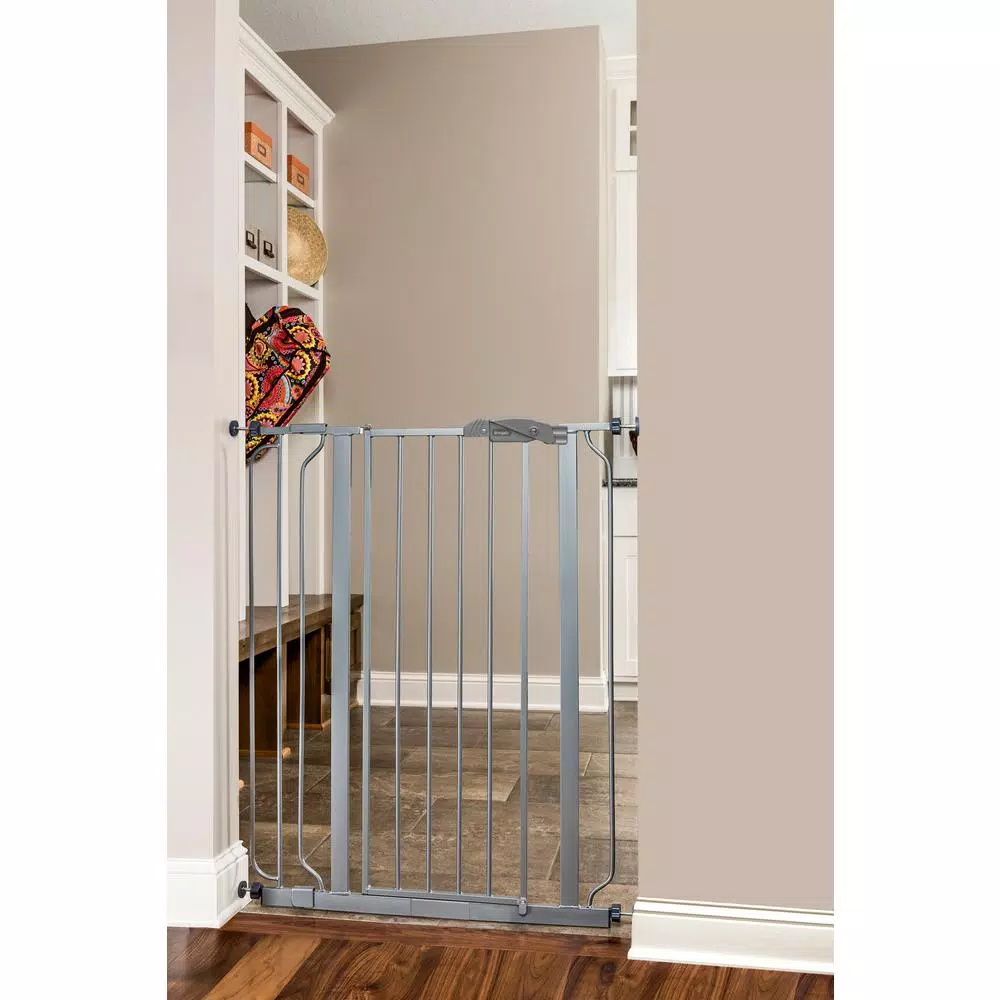 Regalo Easy Step Extra Tall 41 in. Platinum Metal Walk Through Baby Gate