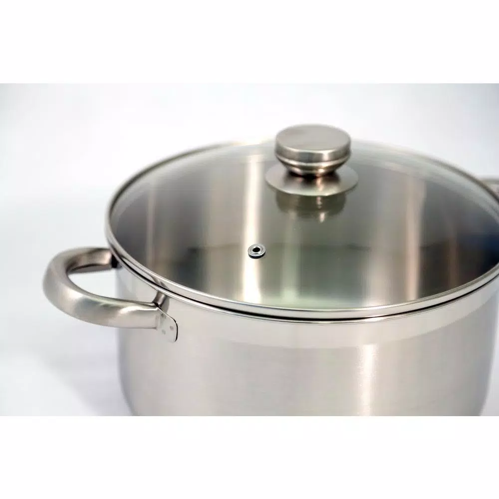 ExcelSteel 7-Piece 18/10 Stainless Steel Cookware Set with Brushed Finish