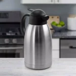 MegaChef 67.6 fl. oz. Stainless Steel Thermal Beverage Carafe with Black Lid thumbnail 3