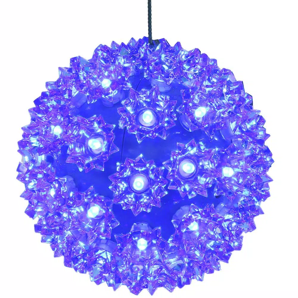 Sunnydaze Decor 5 in. Blue LED Lighted Hanging Ball Ornament - Indoor/Outdoor Specialty Lights