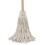 Boardwalk 24 oz. Cotton Fiber String Deck Mop with 54 in. Wooden Handle (6-Pack) thumbnail 2