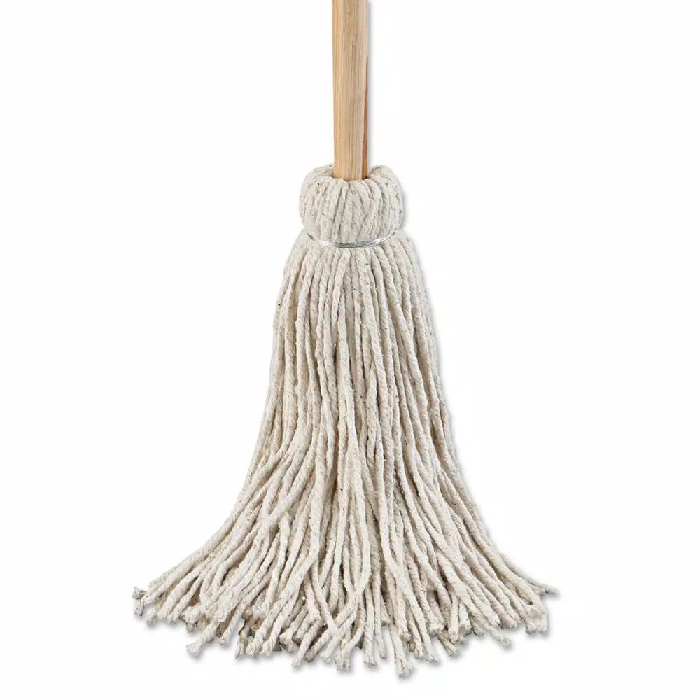 Boardwalk 24 oz. Cotton Fiber String Deck Mop with 54 in. Wooden Handle (6-Pack)