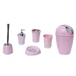 Unbranded Light Pink Toilet Bowl Brush with Holder, Modern Polypropylene Design with Chrome Finish Handle thumbnail 2