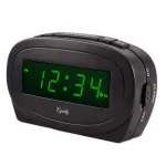 Equity by La Crosse Digital 0.60 in. Green LED Electric Alarm Table Clock with Snooze - Black thumbnail 4