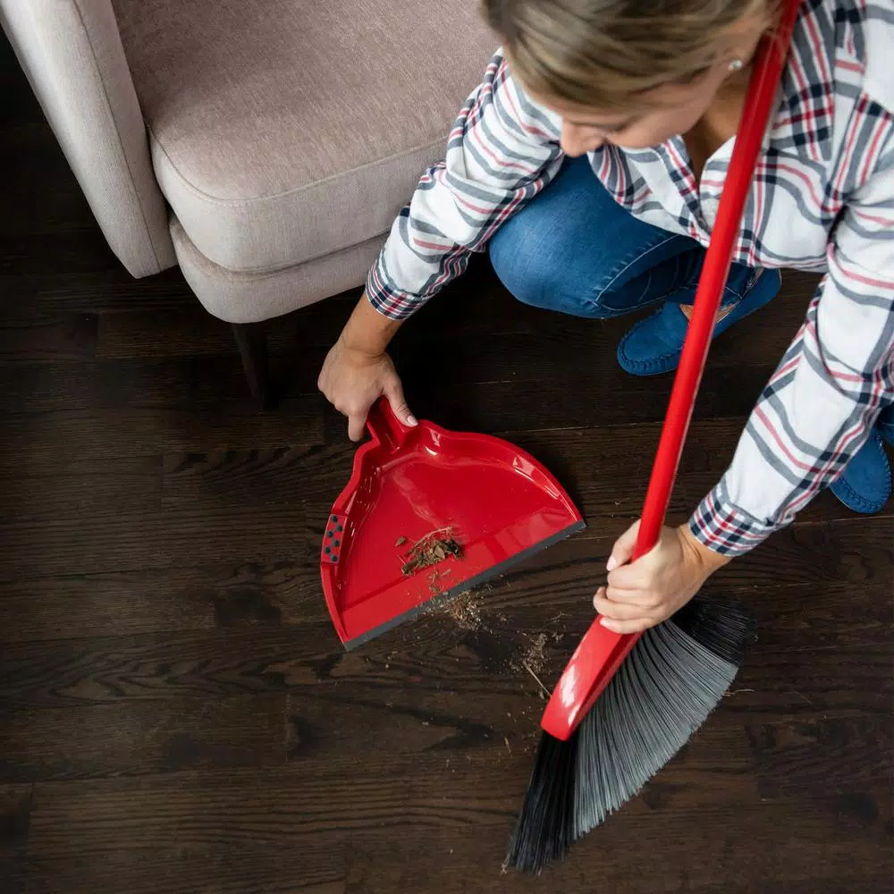 O-Cedar PowerCorner MAX Extra Large Broom and Dustpan Set with Double Bristle Technology