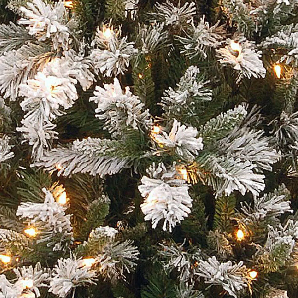 National Tree Company 7.5 ft. Snowy Mountain Pine Slim Artificial Christmas Tree with 500 Clear Lights