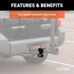 CURT 2" Receiver Raised Hitch Extension Adapter, 4-1/4" Rise, 5-1/4" Extension, 350 lbs Tongue Weight thumbnail 4