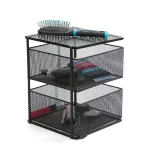 Mind Reader Rotating 2-Tier All-Purpose Organizer Shelf with Magnetic Baskets and Top Shelf, Black thumbnail 4