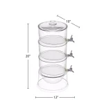 Classic Cuisine 3-Tier Beverage Dispenser, 354 oz BPA-Free Plastic Drink Server with 4 Removable Spigots thumbnail 2