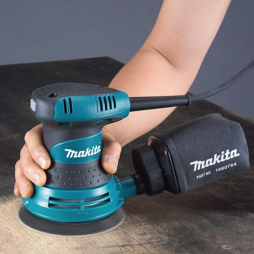 Makita 5 in. Corded Random Orbital Sander with Dust Bag and Hard Case, 3 Amp