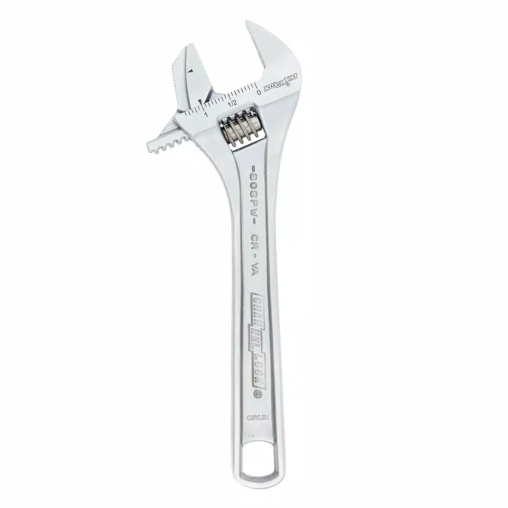 Channellock 808PW 8 in. Reversible Jaw Adjustable Pipe Wrench, Chrome Vanadium Steel