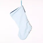 Glitzhome 19 in. Nautical Anchor Hooked Christmas Stocking, Navy Blue and White thumbnail 2