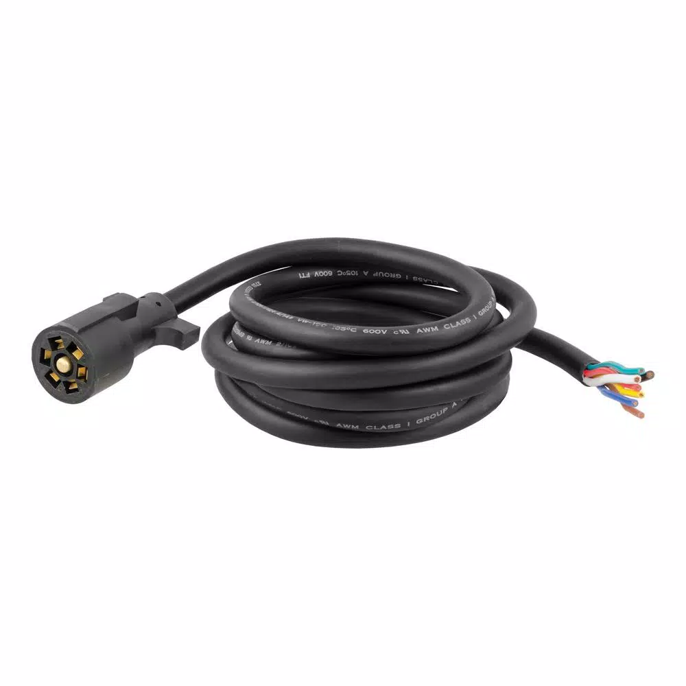 CURT 10' 7-Way RV Blade Replacement Harness, Trailer Side Connector