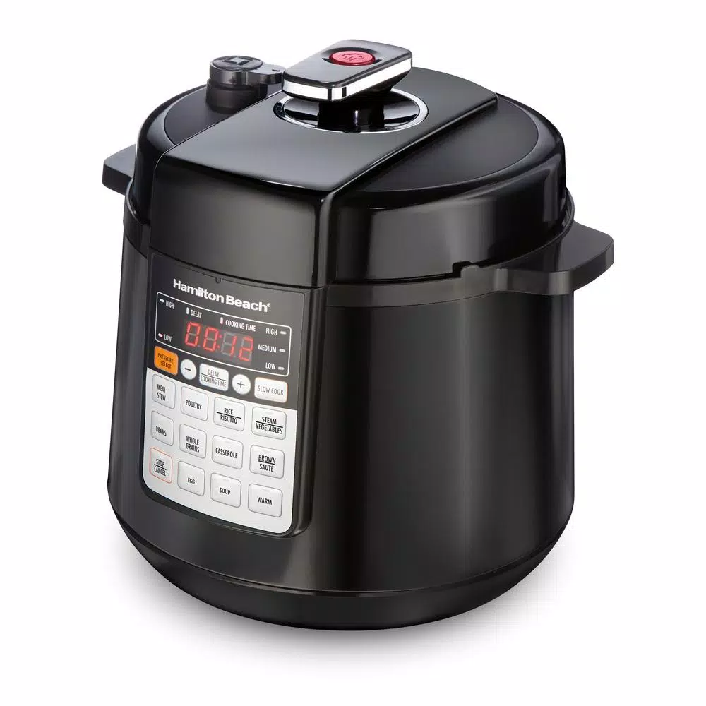 Hamilton Beach 6 Qt. Multi-Function Electric Pressure Cooker, Slow Cooker, Rice Cooker & Steamer - Black
