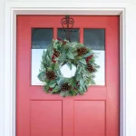 Village Lighting Company 24 in. Winter Frost Artificial Christmas Wreath with Red Berries and Pinecones thumbnail 2