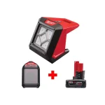 Milwaukee M12 ROVER 1000 Lumen LED Compact Flood Light & Bluetooth Jobsite Speaker Kit with 3.0 Ah Battery thumbnail 1