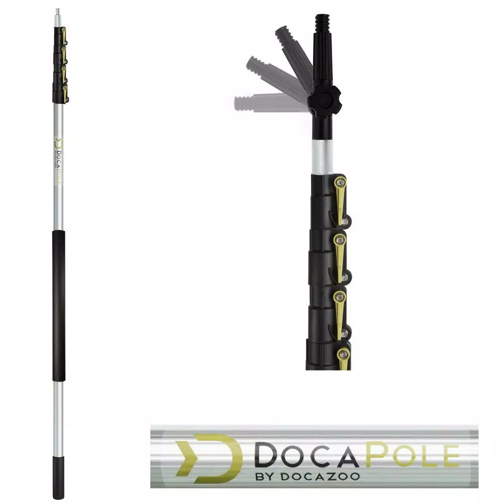DocaPole 24 ft. Telescopic Window Cleaning Kit with Squeegee and Microfiber Scrubber