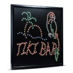 Crystal Art Gallery Crystal Art Sign of the Times Tiki Bar Palm Tree Parrot Framed LED Sign thumbnail 2