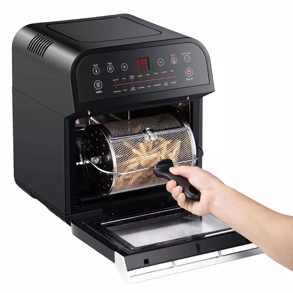 GoWISE USA Gowise 12.7 Qt. Air Fryer Oven with Rotisserie, 15 Presets, and 10 Accessories