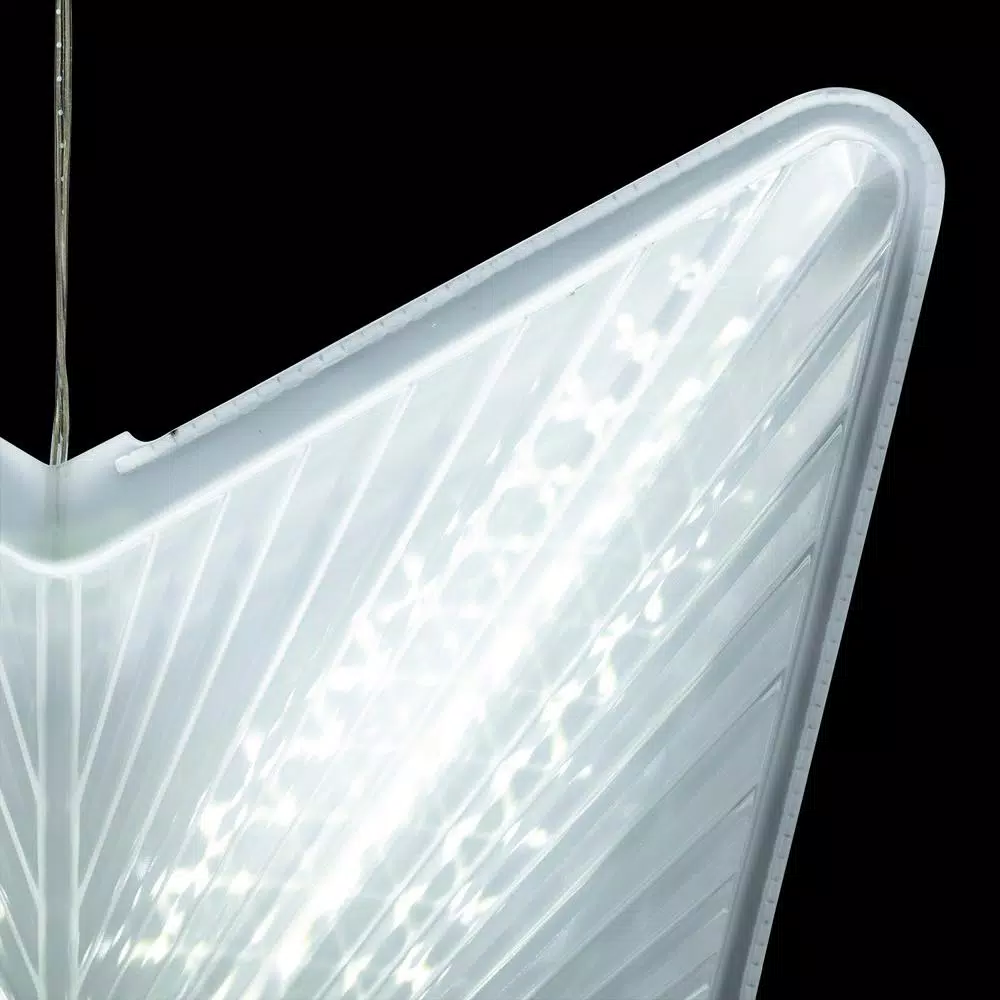 Alpine Corporation 19 in. LED Christmas 3D Hanging Star Ornament, White