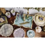 Sugar Plum Party SugarPlum Collection Boho Sage and Gold Octagon Dessert Plates, 16-Piece Set thumbnail 3