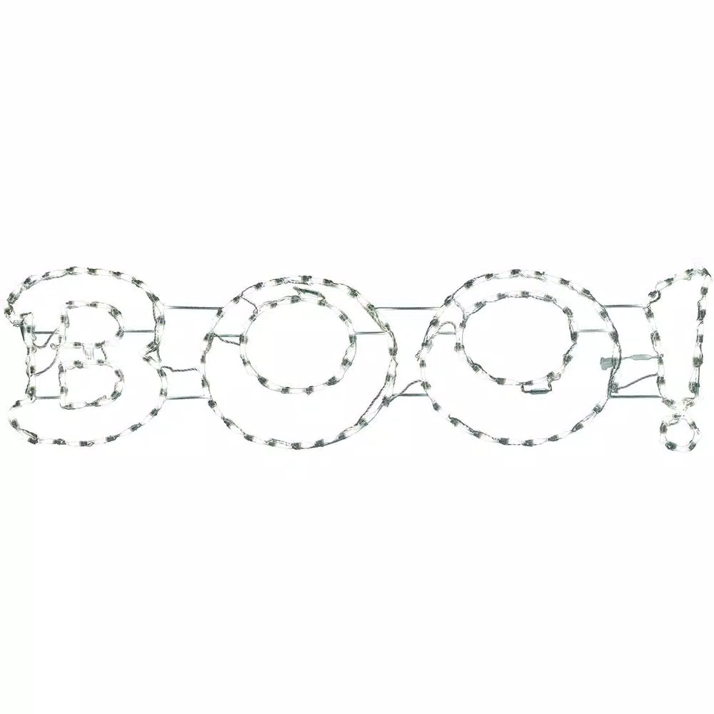 Haunted Hill Farm 63 in. x 16 in. LED Boo Sign Halloween Light, Indoor/Outdoor Weather Resistant Decor