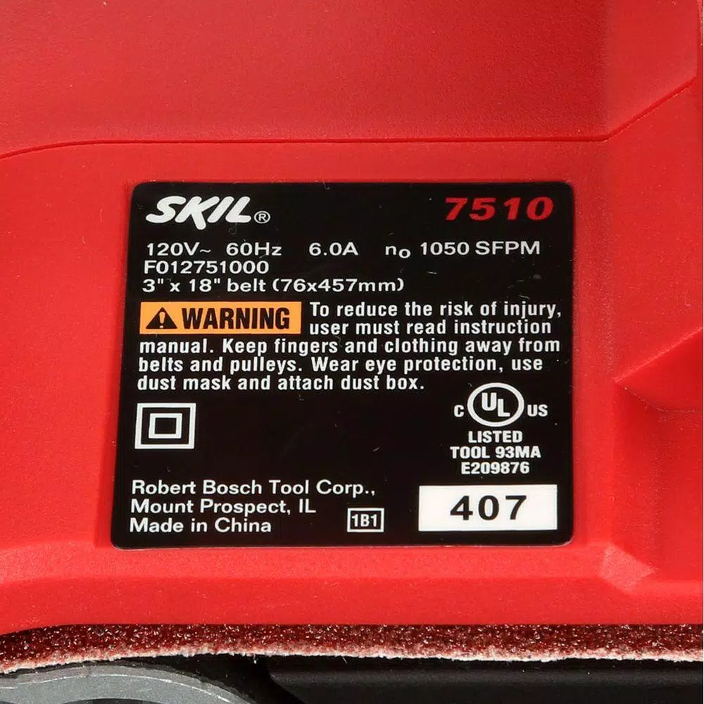 Skil 6 Amp Corded 3 in. x 18 in. Belt Sander Kit with Pressure Control