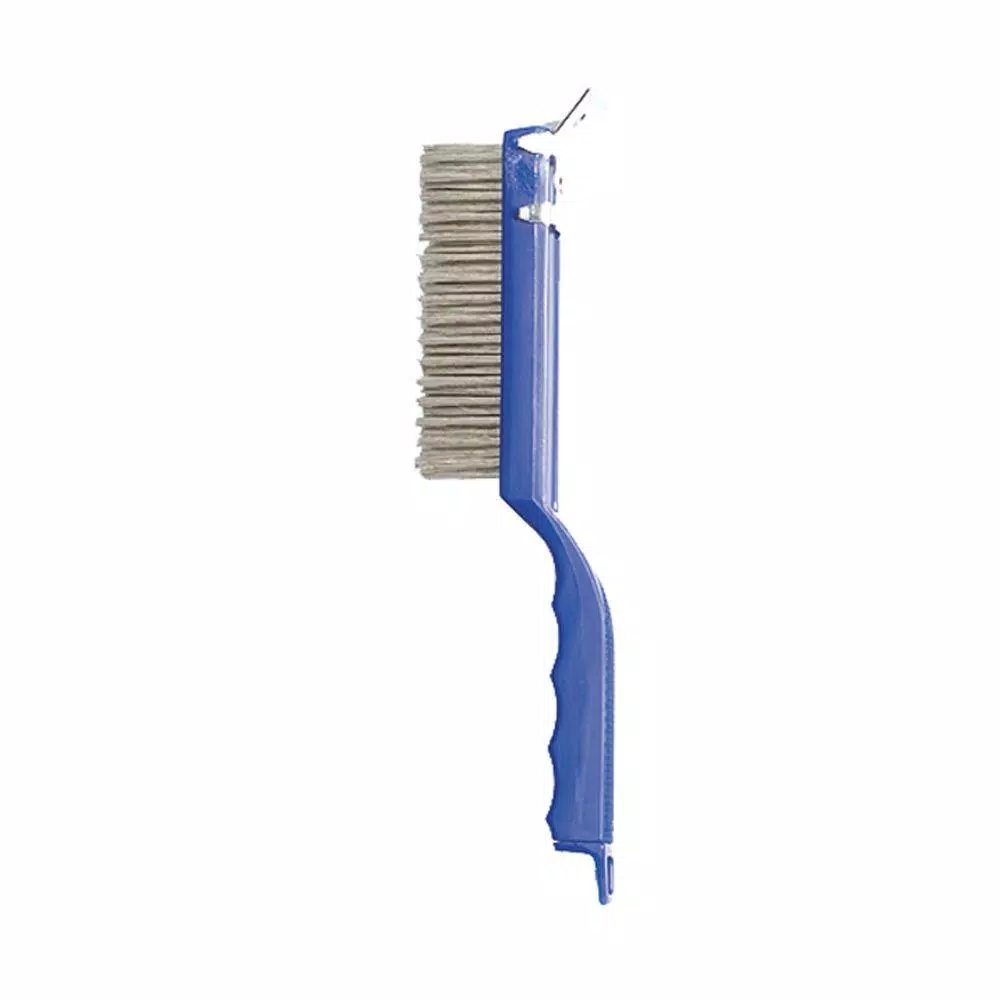 Carlisle 11.38 in. Stainless Steel Wire Scratch Brush with Ergonomic Pistol Grip (Case of 12)