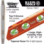 Klein Tools 8 in. Aluminum Torpedo Billet Level with Rare Earth Magnets thumbnail 2