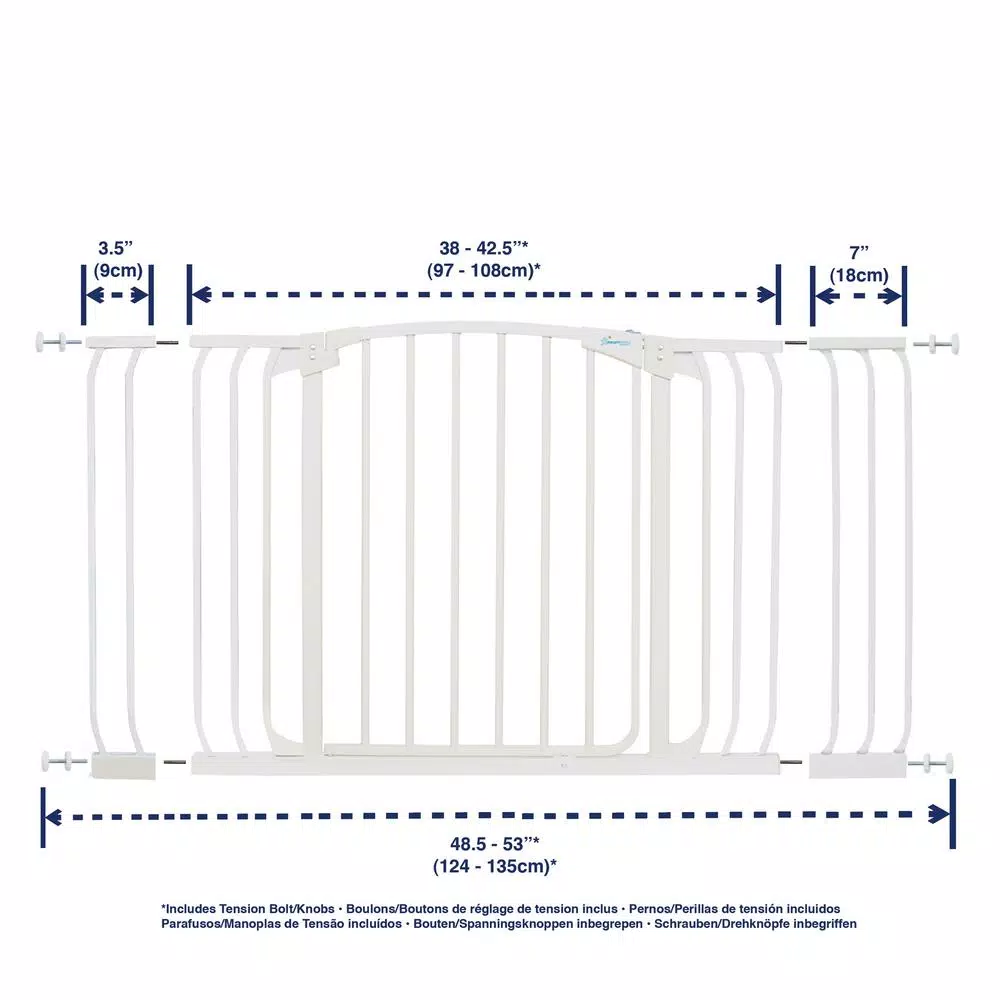 Dreambaby Chelsea Extra Wide Auto-Close Security Gate with Extensions, White