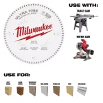 Milwaukee 10 in. 80-Tooth Ultra Fine Finish Circular Saw Blade thumbnail 1