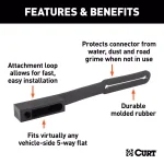 CURT 5-Way Flat Connector Dust Cover - Vehicle Side Electrical Socket Protector thumbnail 2