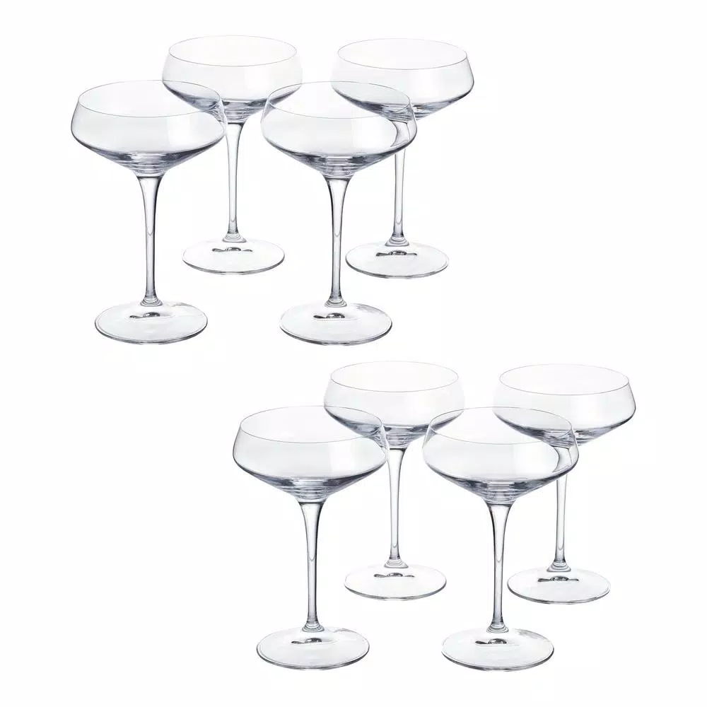 Home Decorators Collection Genoa Lead-Free Crystal Coupe Cocktail Glasses, 11.25 oz (Set of 8)