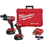 Milwaukee M18 FUEL 18V Brushless Hammer Drill and Impact Driver Combo Kit with (2) 5Ah Batteries thumbnail 1