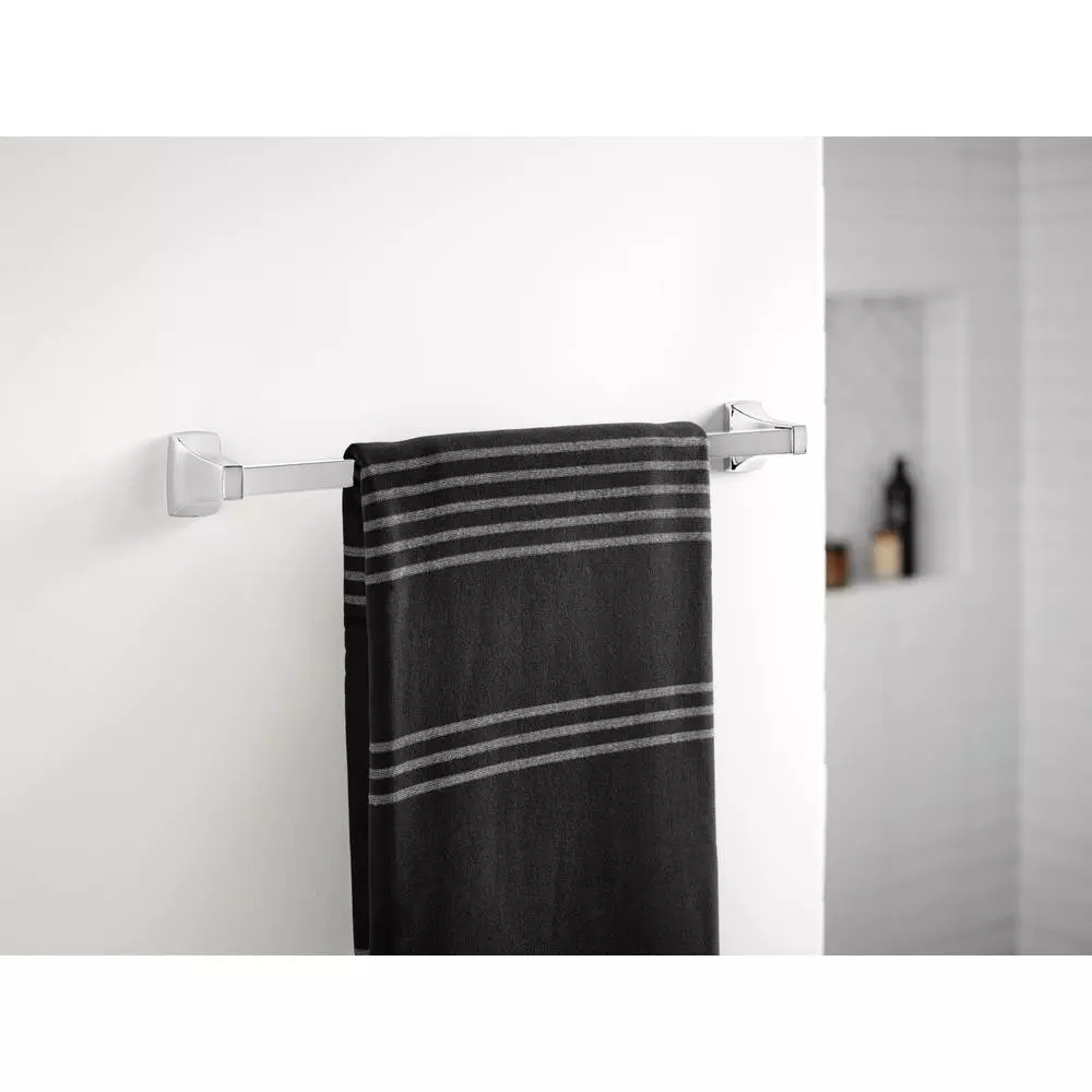 Unbranded Adler 3-Piece Chrome Bathroom Hardware Set with Adjustable 18-24 in. Towel Bar