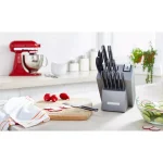 KitchenAid 14-Piece German Stainless Steel Knife Set with Triple Rivet Handles and Wood Block thumbnail 5