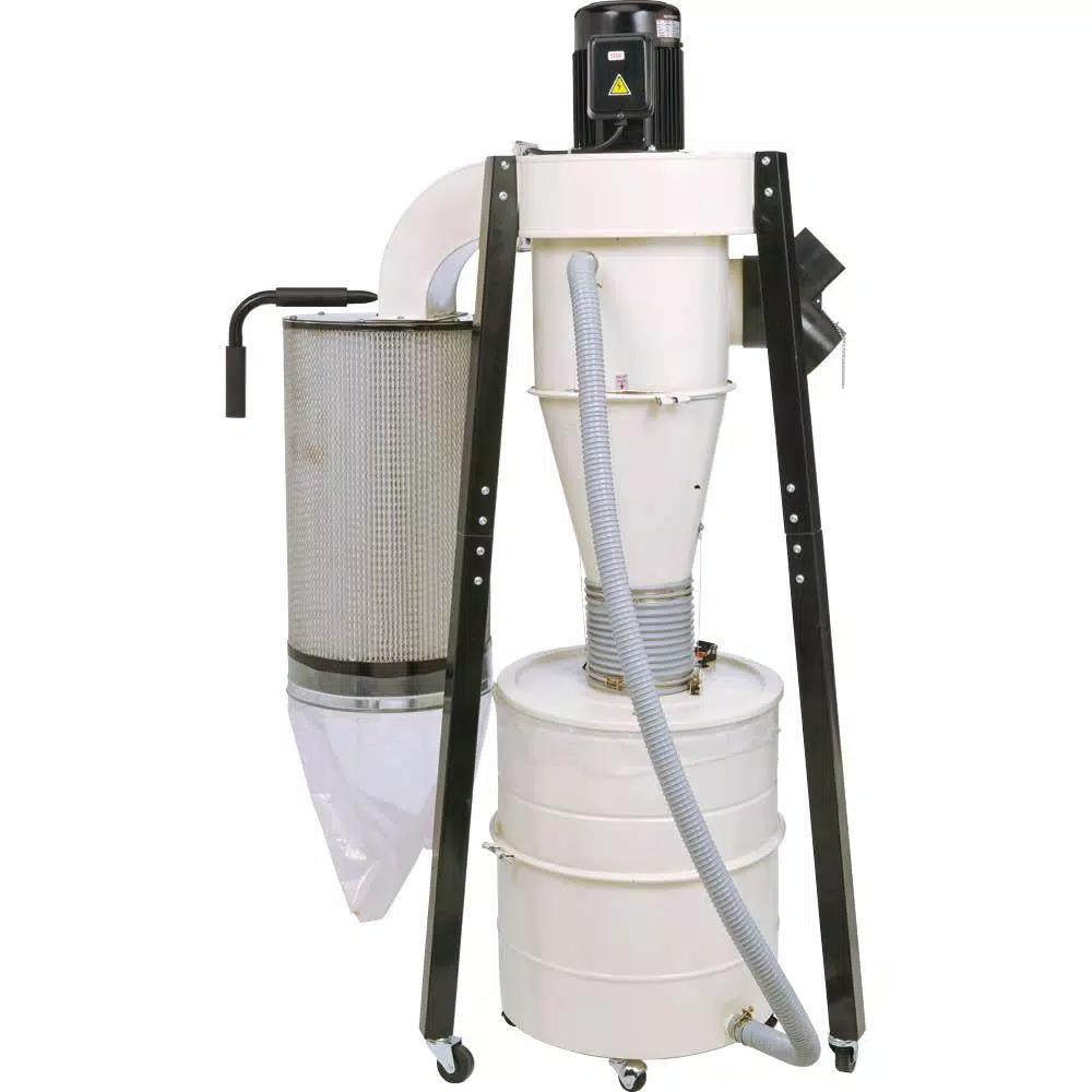 Shop Fox 1-1/2 HP Portable Cyclone Dust Collector, 806 CFM, 20 Gal. Drum