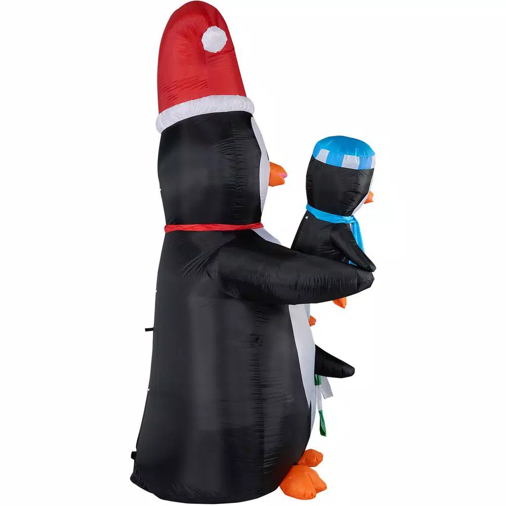 Fraser Hill Farm 10 ft. Penguin Family Christmas Inflatable with White Lights