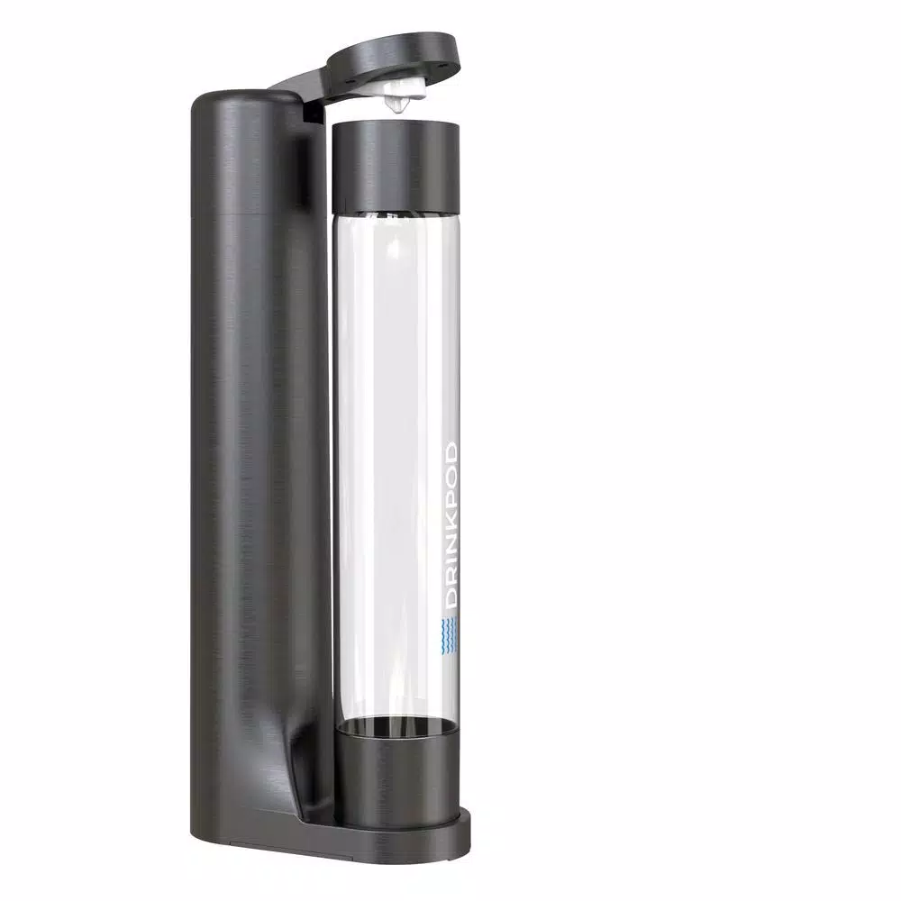 Drinkpod FIZZPod Black One-Touch Sparkling Soda Maker Machine with 3 PET Bottles