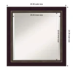 Amanti Art Signore 24 in. x 24 in. Square Wood Framed Beveled Edge Bathroom Vanity Mirror in Bronze thumbnail 5