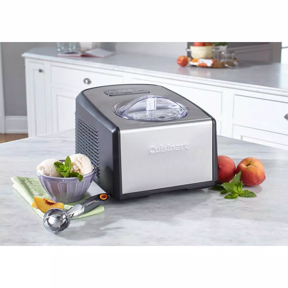 Cuisinart 1.5 Qt. Ice Cream and Gelato Maker with Compressor and Touchpad Controls, Black/Silver