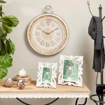 LITTON LANE 8x10 Hand-Carved Mango Wood Picture Frame - Antique Whitewash Rectangular Tabletop Frame thumbnail 1