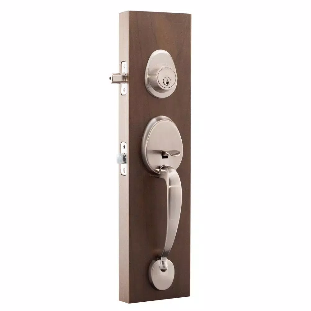 Copper Creek Colonial Handleset with Waverly Lever Trim, Satin Stainless Steel