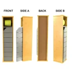 Unbranded Noumea 2-in-1 Wood Toilet Paper Holder and Floor Storage Cabinet - Gray/Brown thumbnail 4