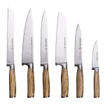SCHMIDT BROS. 7-Piece Zebra Wood and German Stainless Steel Knife Set with Magnetic Midtown Block thumbnail 2