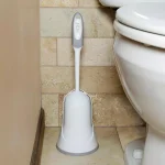 HDX Toilet Bowl Brush and Holder Set with Microban Antimicrobial Protection, White/Gray thumbnail 7