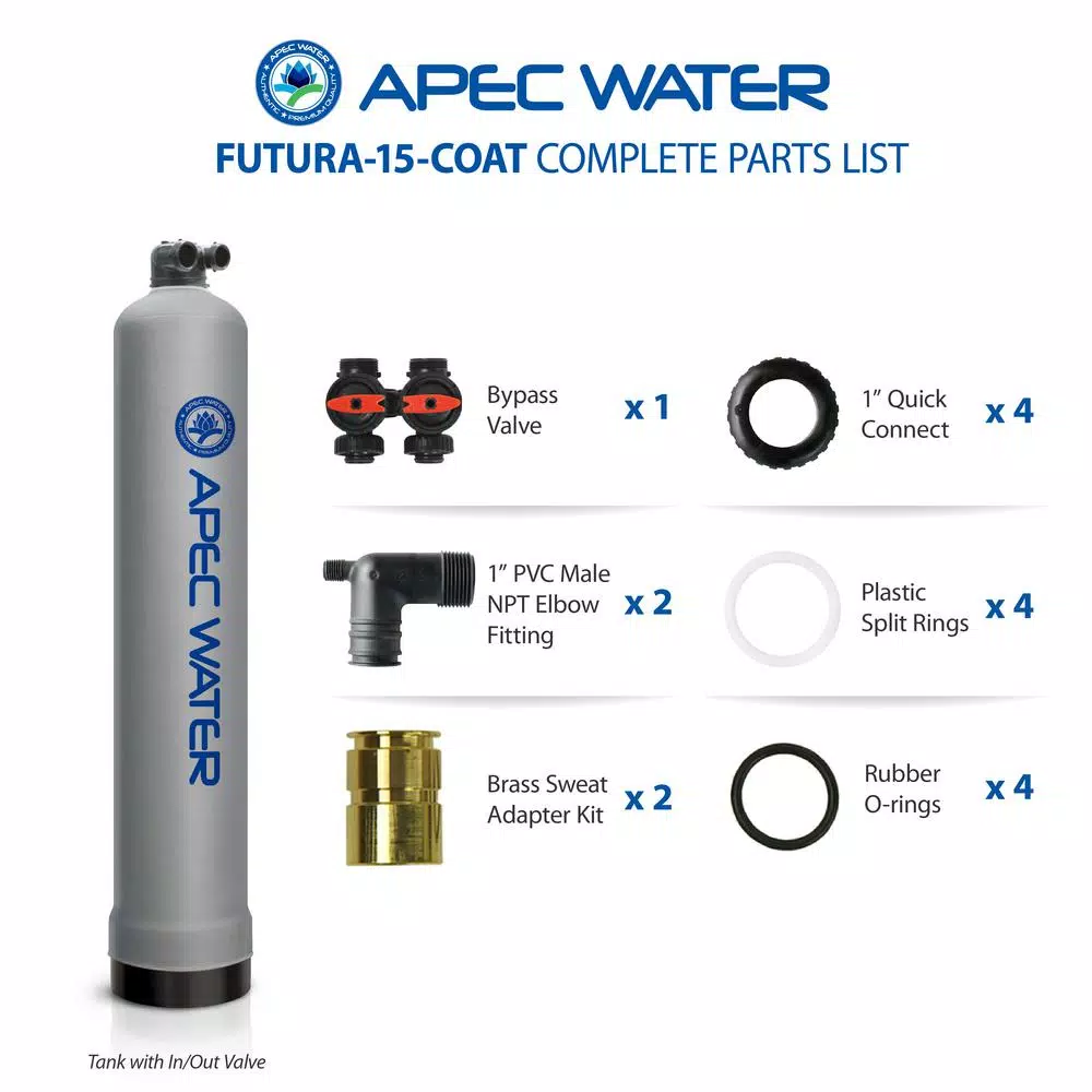 APEC Water Systems Futura 15 GPM Salt-Free Whole House Water Softener System with Protective Neoprene Coat