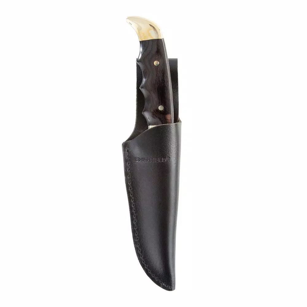 Sheffield 12180 Timber Series 4 in. Drop Point Fixed Blade Knife with Black Pakkawood Handle